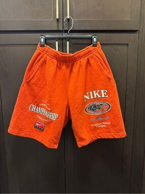 Nike Orange Men's Championship Graphic Athletic Shorts
